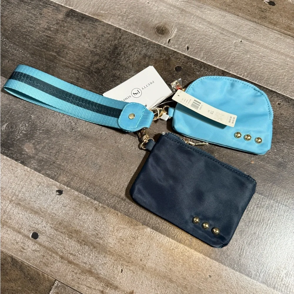 NWT‎ Anthropologie Wristlet and Clutch Set in Blues